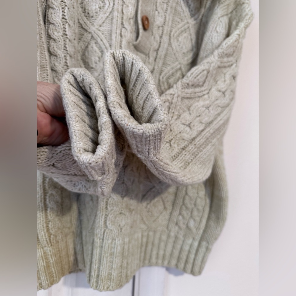 Vintage THANE fisherman’s Knit Cream/Oatmeal Sweater size L - Picture 3 of 8